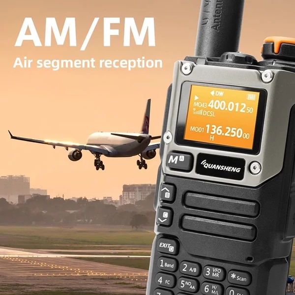 QUANSHENG UV-K6 5W Walkie Talkie, VHF UHF két sávos rádió, AM/FM vétel, NOAA időjárásriasztó, beépített akkumulátor, Type-C töltés