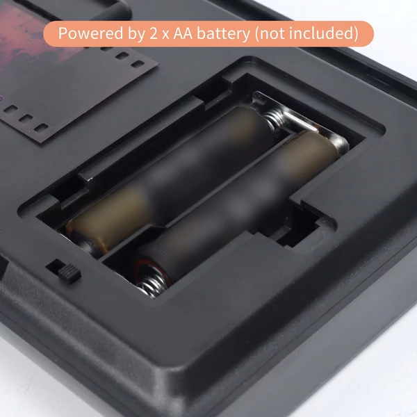 Mobil filmes és diaszkenner 35mm/135mm negatívokhoz és diákhoz, LED háttérvilágítással, ingyenes appal, összecsukható, ajándékötlet