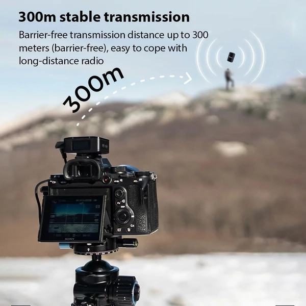 Boya Boyamic-120 egygombos 2,4G vezeték nélküli mikrofon rendszer, 300 m átvitellel, 8G memóriával iOS, Android, kamera és számítógéphez - 2 adóval