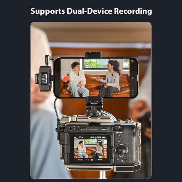 Boya Boyamic-120 egygombos 2,4G vezeték nélküli mikrofon rendszer, 300 m átvitellel, 8G memóriával iOS, Android, kamera és számítógéphez - 1 adóval