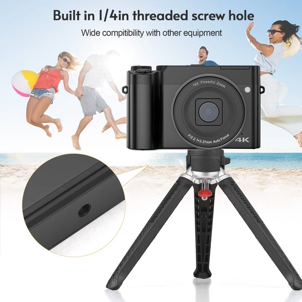 4K digitális kamera, 64MP dupla lencse, 2.8" IPS kijelző, autofókusz, 16X zoom, 20 szűrő, vaku, 32GB TF kártya, 2 akkumulátor, ajándék diákoknak