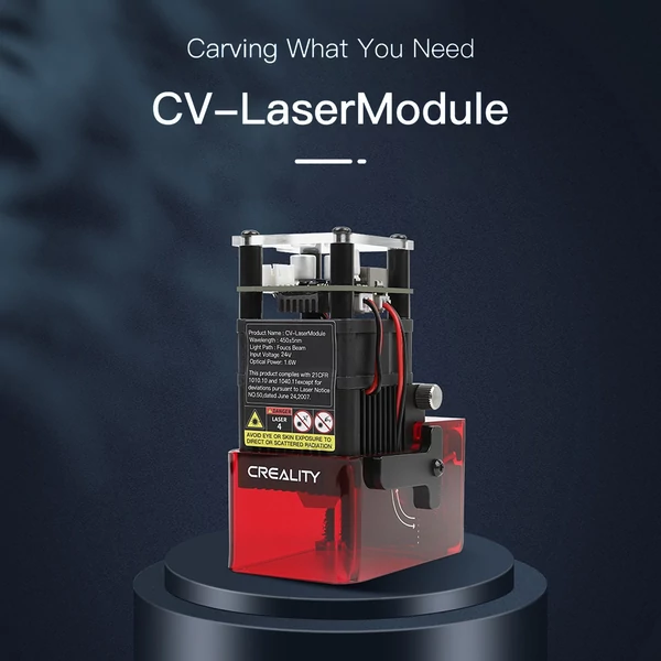 Creality Ender-3 S1 CV-Lézer Modul 24V 1.6W Lézerfej, kompatibilis Ender-3 S1 Pro/Plus, precíz fókuszálás, koromelnyelés, szemvédelem