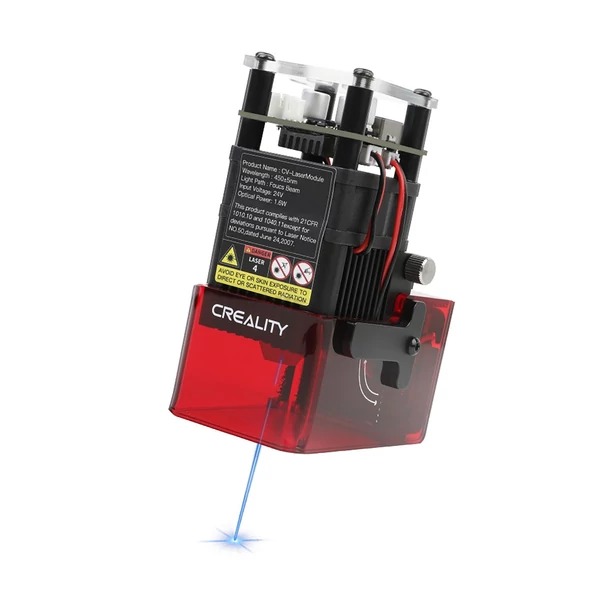 Creality Ender-3 S1 CV-Lézer Modul 24V 1.6W Lézerfej, kompatibilis Ender-3 S1 Pro/Plus, precíz fókuszálás, koromelnyelés, szemvédelem