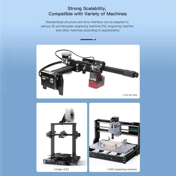 Creality Ender-3 S1 CV-Lézer Modul 24V 1.6W Lézerfej, kompatibilis Ender-3 S1 Pro/Plus, precíz fókuszálás, koromelnyelés, szemvédelem