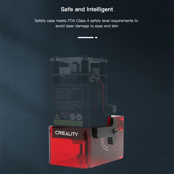Creality Ender-3 S1 CV-Lézer Modul 24V 1.6W Lézerfej, kompatibilis Ender-3 S1 Pro/Plus, precíz fókuszálás, koromelnyelés, szemvédelem