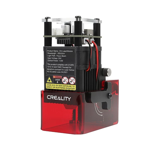 Creality Ender-3 S1 CV-Lézer Modul 24V 1.6W Lézerfej, kompatibilis Ender-3 S1 Pro/Plus, precíz fókuszálás, koromelnyelés, szemvédelem