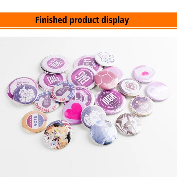 58 mm-es kitűzőkészítő gép 100 db alapanyaggal gyerekeknek, barátoknak, kisvállalkozásoknak, DIY ajándékokhoz – Szürke