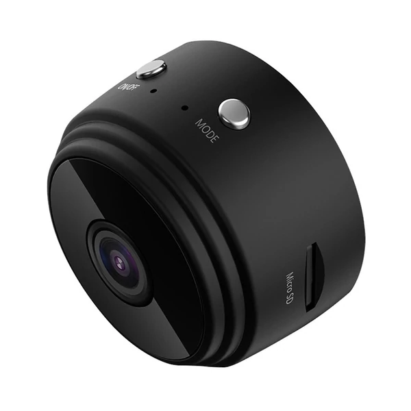 Vezeték nélküli WiFi biztonsági kamera 1080P, mágneses hátlappal, éjjellátóval, baba és háziállatok megfigyelésére - Fekete