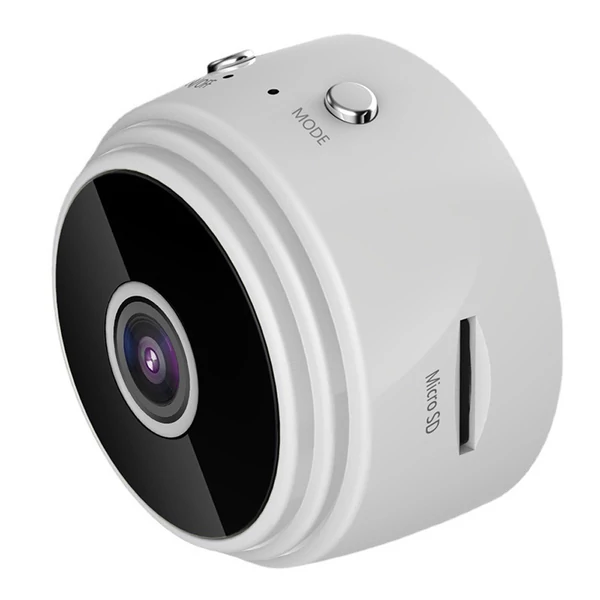 Vezeték nélküli WiFi biztonsági kamera 1080P, mágneses hátlappal, éjjellátóval, baba és háziállatok megfigyelésére - Fekete