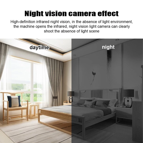 Vezeték nélküli WiFi biztonsági kamera 1080P, mágneses hátlappal, éjjellátóval, baba és háziállatok megfigyelésére - Fekete