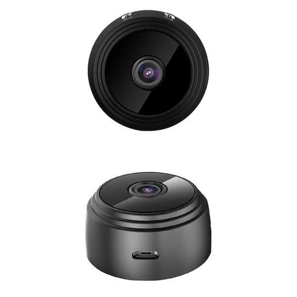 Vezeték nélküli WiFi biztonsági kamera 1080P, mágneses hátlappal, éjjellátóval, baba és háziállatok megfigyelésére - Fekete