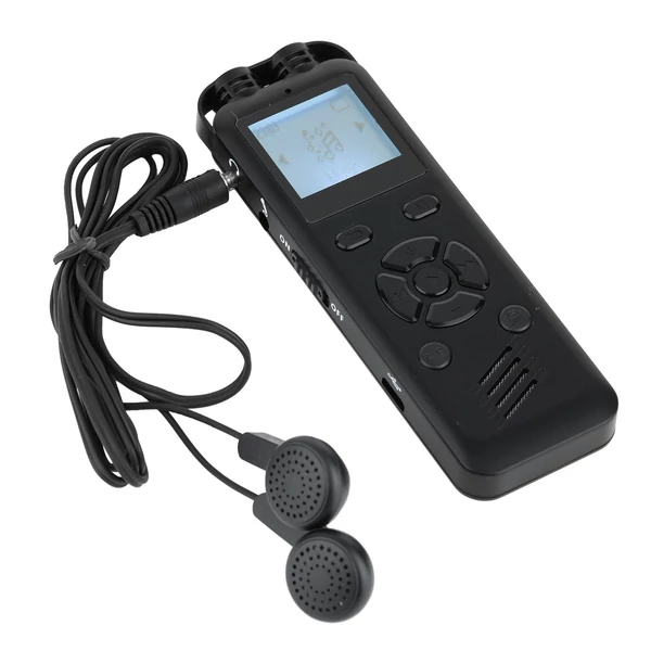 16GB digitális hangrögzítő, hangvezérelt felvétel, MP3 lejátszó, 72 óra rögzítés, jelszavas védelem, előadásokhoz és interjúkhoz