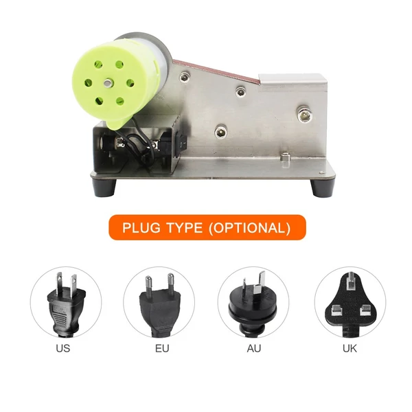 15 fokos fix szögű késélező szalagcsiszoló, 7 fokozatú polírozó, 100W, 10 db csiszolószalaggal