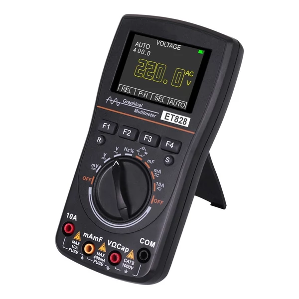 KKmoon 828 2 az 1-ben grafikus digitális oszcilloszkóp multiméter, 2,4" színes kijelző, 1MHz, 2.5Msps
