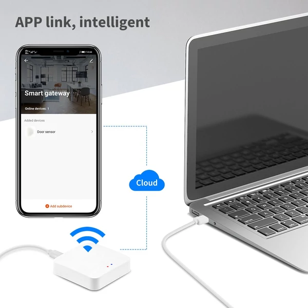 Tuya ZigBee átjáró hub intelligens központ, WiFi okosotthon híd, vezeték nélküli távirányító, 60 eszközig, Alexa/Google kompatibilis