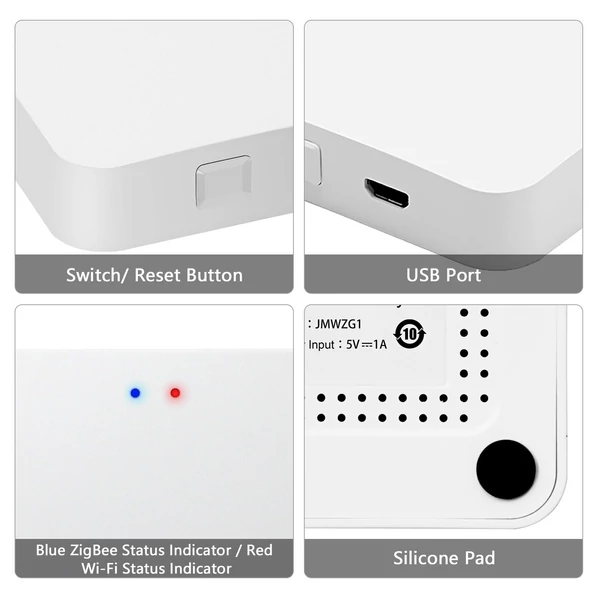 Tuya ZigBee átjáró hub intelligens központ, WiFi okosotthon híd, vezeték nélküli távirányító, 60 eszközig, Alexa/Google kompatibilis