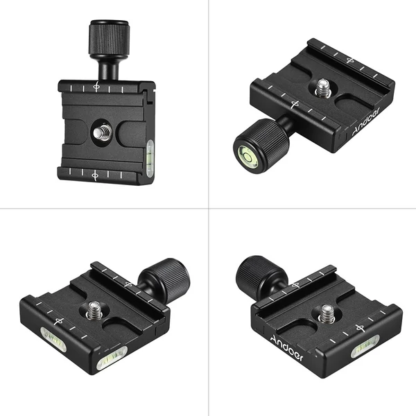 Andoer QR-50 Gyorscseretalp Szorító Adapter beépített vízmértékkel, Arca Swiss / RRS / Wimberley állvány gömbfejhez