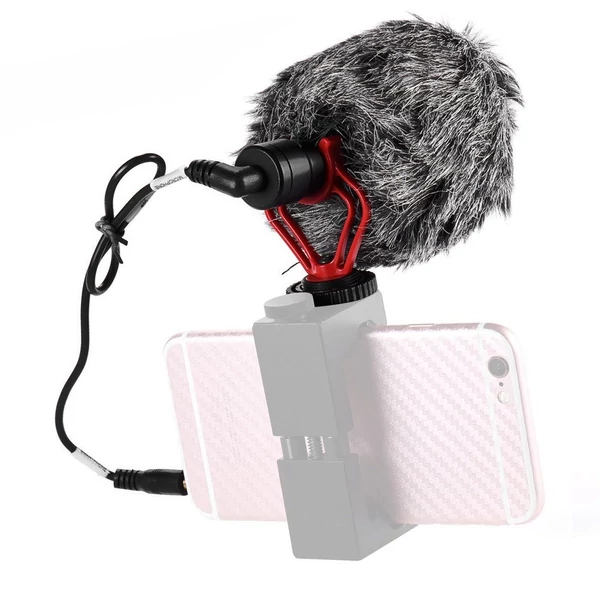 BOYA BY-MM1 mini kardioid kondenzátor mikrofon – univerzális videómikrofon 3,5 mm jack csatlakozóval okostelefonhoz, fényképezőgéphez, PC-hez