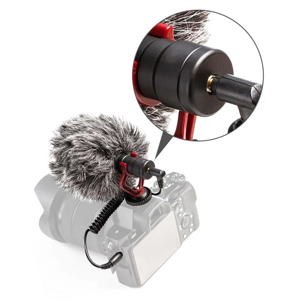 BOYA BY-MM1 mini kardioid kondenzátor mikrofon – univerzális videómikrofon 3,5 mm jack csatlakozóval okostelefonhoz, fényképezőgéphez, PC-hez