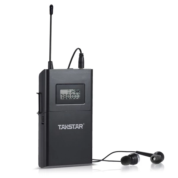 Takstar WPM-200R UHF Vezeték nélküli Fülmonitor Vevő - LCD Kijelzővel, 6 Választható Csatorna, 50m Hatótávolság