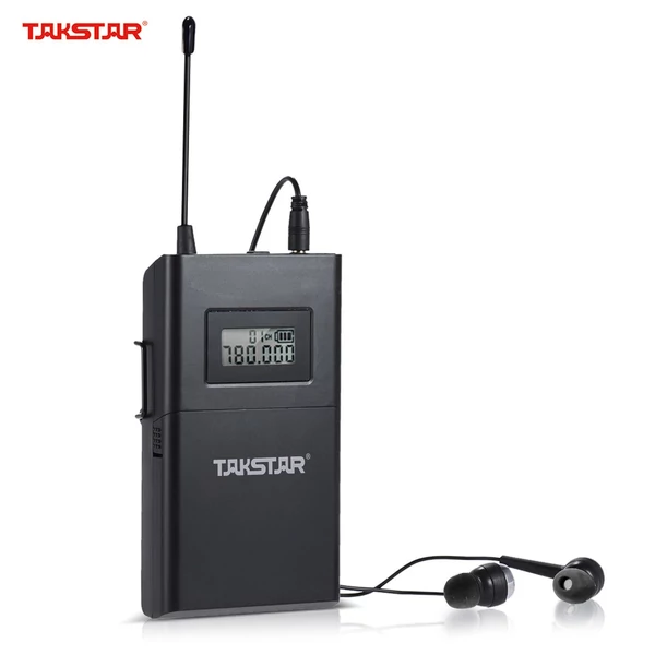Takstar WPM-200R UHF Vezeték nélküli Fülmonitor Vevő - LCD Kijelzővel, 6 Választható Csatorna, 50m Hatótávolság