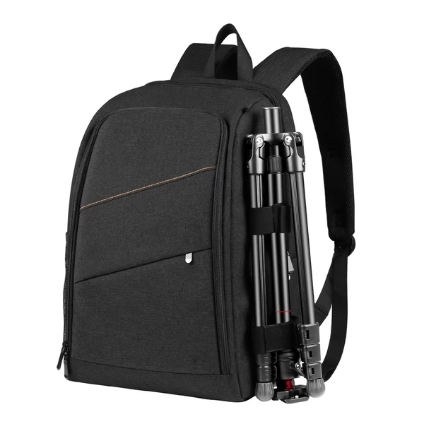 Fényképezőgép hátizsák nagy kapacitású kamera táska laptop rekesszel állványtartóval esővédővel - Fekete