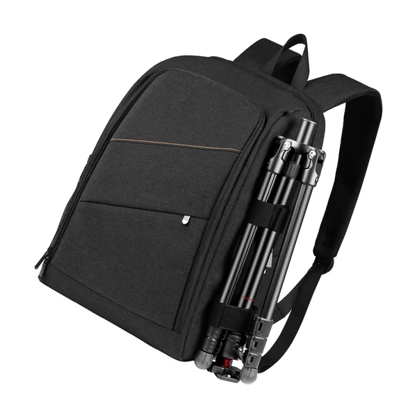 Fényképezőgép hátizsák nagy kapacitású kamera táska laptop rekesszel állványtartóval esővédővel - Fekete