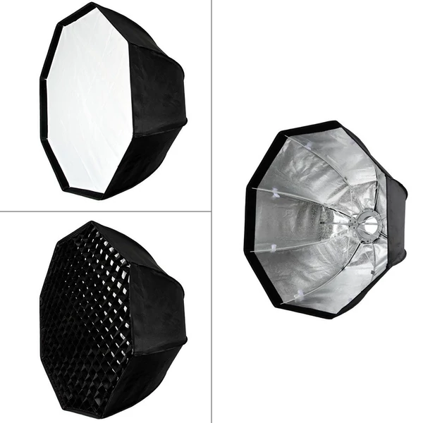 Godox SB-UE 80 cm hordozható nyolcszögletű méhsejtrácsos ernyő softbox Bowens bajonettel speedlite-hoz