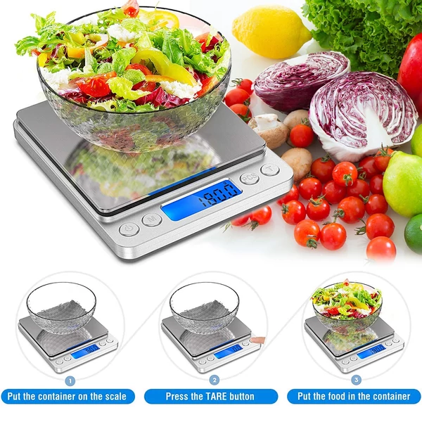 1 kg/0,1 g pontos elektromos konyhai mérleg, kávé- és élelmiszermérleg, gramm méréshez