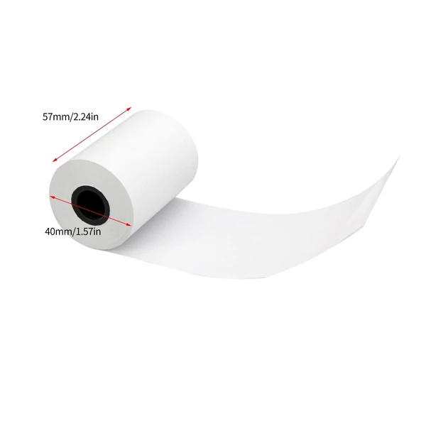 4 tekercs hőpapír (57x40 mm) fehér hőpapír blokknyomtatóhoz, pénztárgéphez, 58 mm-es POS nyomtatóhoz