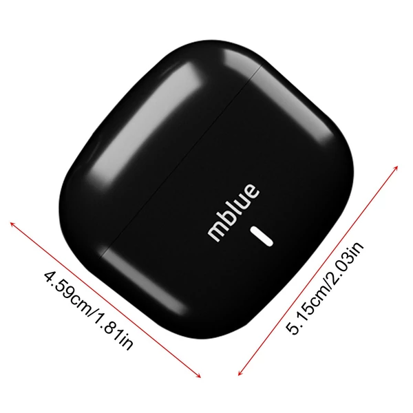 mblue AR02 vezeték nélküli fülhallgató BT 5.4 zajszűrő fél-fülbe sport headset mikrofonnal iOS-hoz és androidhoz - Fekete