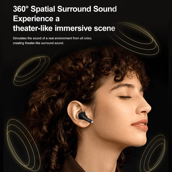 mblue AR02 vezeték nélküli fülhallgató BT 5.4 zajszűrő fél-fülbe sport headset mikrofonnal iOS-hoz és androidhoz - Fekete