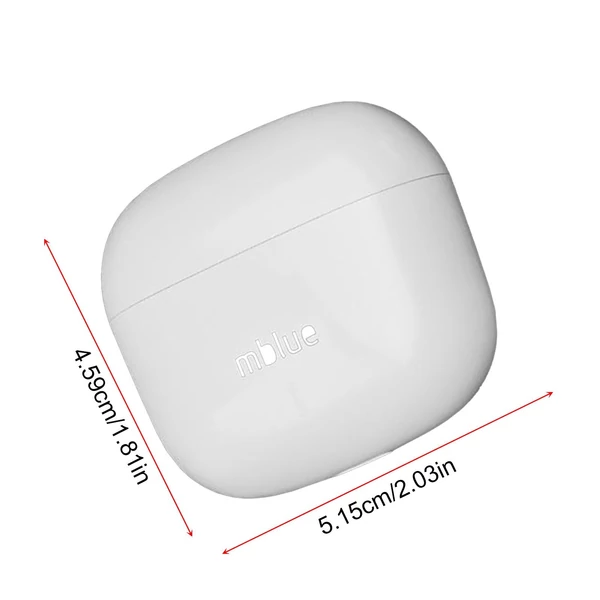 mblue AR02 vezeték nélküli fülhallgató BT 5.4 zajszűrő fél-fülbe sport headset mikrofonnal iOS-hoz és androidhoz - Fehér