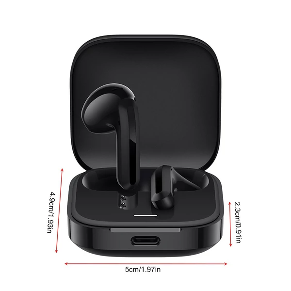 Redmi Buds6 vezeték nélküli fülhallgató BT 5.4 félbeillesztős, zajszűrős, 30 óra üzemidő, IPX4 vízálló - Fekete