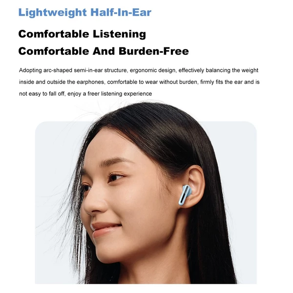 Redmi Buds6 vezeték nélküli fülhallgató BT 5.4 félbeillesztős, zajszűrős, 30 óra üzemidő, IPX4 vízálló - Fekete