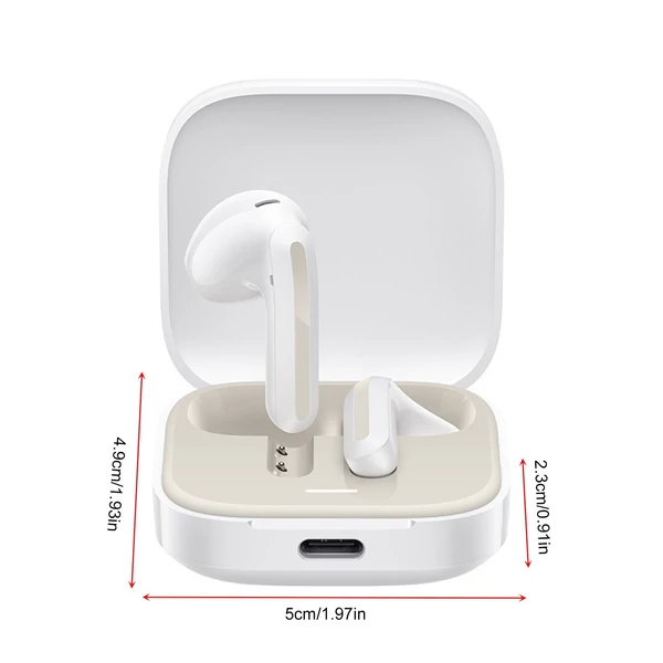 Redmi Buds6 vezeték nélküli fülhallgató BT 5.4 félbeillesztős, zajszűrős, 30 óra üzemidő, IPX4 vízálló - Fehér