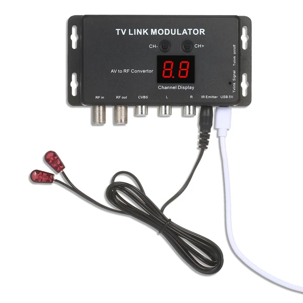 TVLINK AV–RF modulátor és infravörös RF jeltovábbító