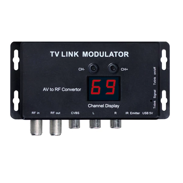 TVLINK AV–RF modulátor és infravörös RF jeltovábbító
