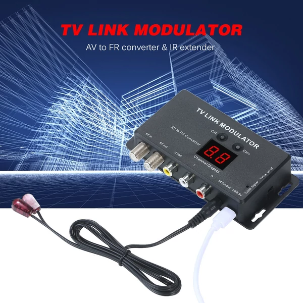 TVLINK AV–RF modulátor és infravörös RF jeltovábbító