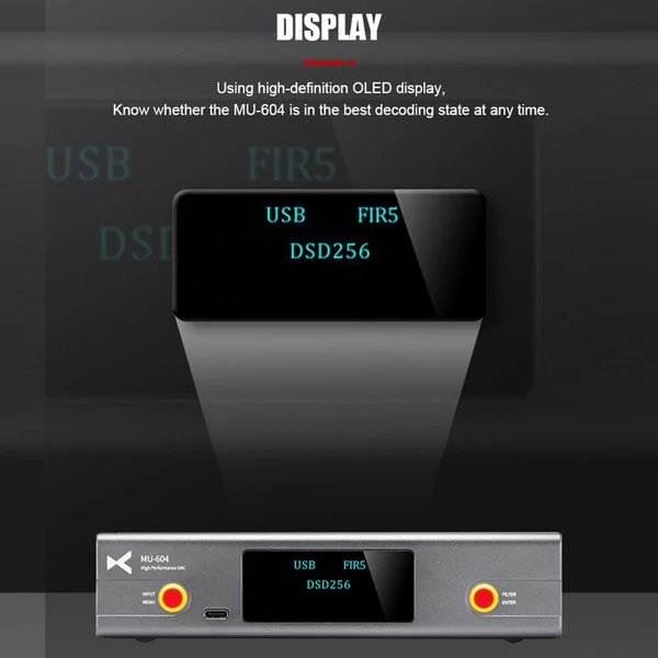 XDuoo MU-604 nagy teljesítményű DAC digitális audio dekóder előerősítő ES9018K2M *2 USB DAC chip optikai koaxiális bemenet