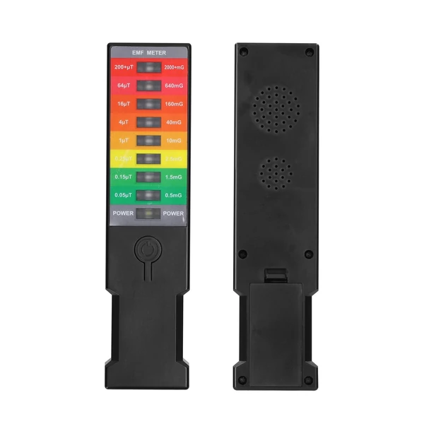 Hordozható elektromágneses tér EMF Gauss-mérő, kézi mágneses tér monitor, otthoni elektromos detektor, 9 LED