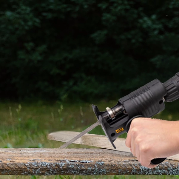Hordozható orrfűrész adapter, multifunkciós fúrófeltét ergonomikus nyéllel, 3 fűrészlappal fa és fém vágásához