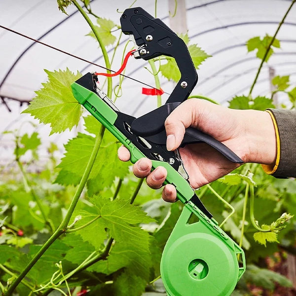 Hordozható kerti növényág kötöző gép, kézi kötözőszerszám, otthoni növény kötözőszalag-gép
