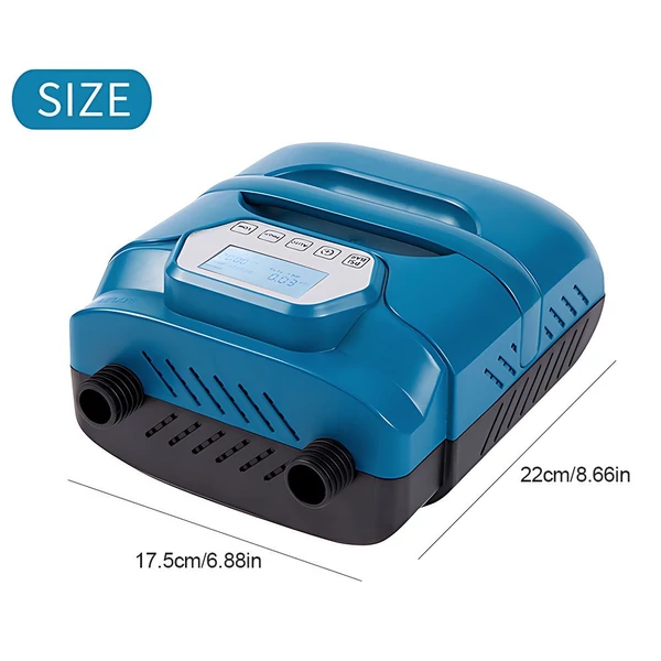 20 psi nagy nyomású SUP pumpa, kétmotoros, 150 W, 12 V DC, 7 fúvókával, hordozható, LED kijelzővel