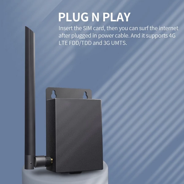Kültéri vízálló 4G router SIM kártyahellyel, 5 dBi antenna, fali rögzítés, max. 15 eszköz, EU verzió