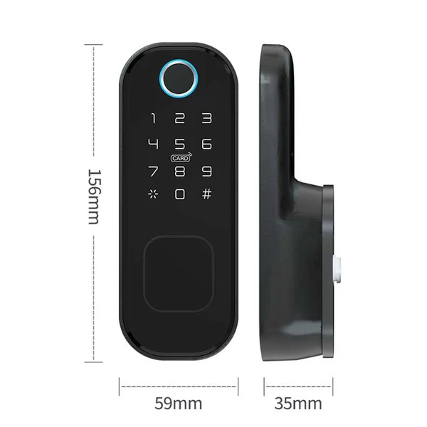 Tuya wifi vezeték nélküli vízálló ujjlenyomat-zár, kódos okosajtózár, otthoni biztonsághoz, bt nyitás, google home/alexa kompatibilis
