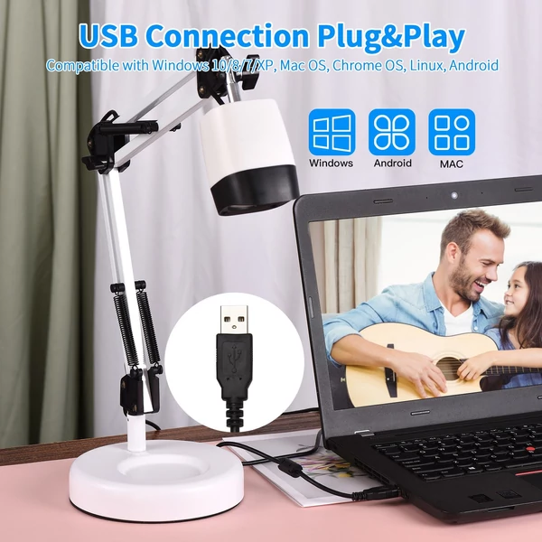 2 az 1-ben dokumentumszkenner kamera és webkamera autofókusszal, LED fénnyel, 8 MP HD, A3, Mac/Windows/Chrome kompatibilis