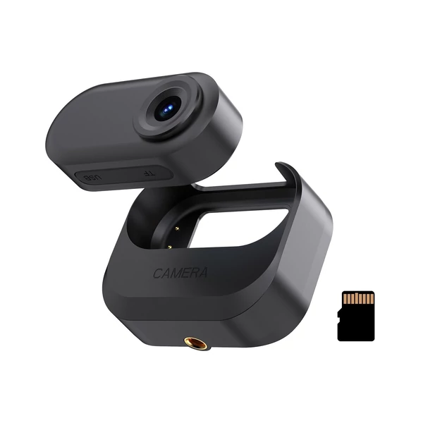 1080p mini sportkamera, 1,47 hüvelykes IPS kijelzővel, 130°-os nagylátószögű lencsével, töltőtokkal, 32 GB TF kártyával vloghoz - Fekete
