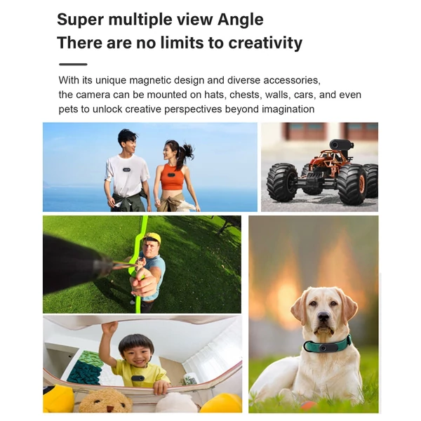 1080p mini sportkamera, 1,47 hüvelykes IPS kijelzővel, 130°-os nagylátószögű lencsével, töltőtokkal, 32 GB TF kártyával vloghoz - Fekete