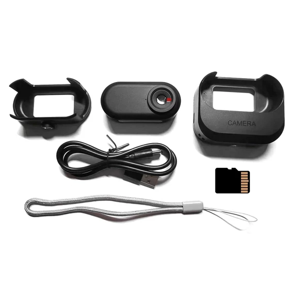 1080p mini sportkamera, 1,47 hüvelykes IPS kijelzővel, 130°-os nagylátószögű lencsével, töltőtokkal, 32 GB TF kártyával vloghoz - Fekete